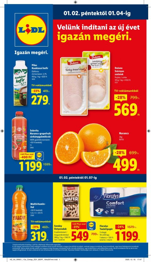 LIDL akciós újság od 2. 1. 2026 do 7. 1. 2026