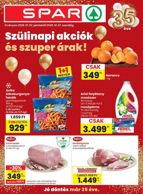 SPAR akciós újság od 2. 1. 2026 do 7. 1. 2026