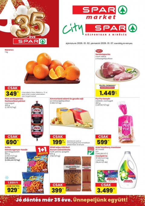 SPAR Market és City Spar akciós újság od 2. 1. 2026 do 7. 1. 2026