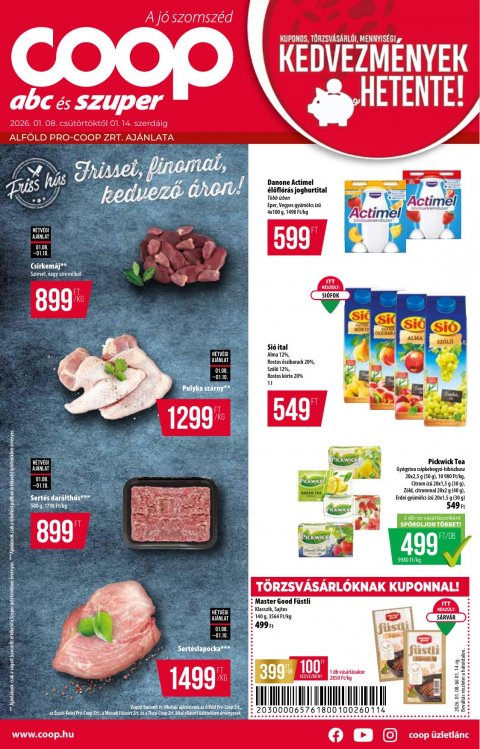 COOP Alföld akciós újság od 8. 1. 2026 do 14. 1. 2026