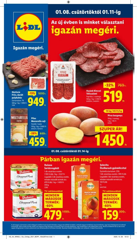 LIDL akciós újság od 8. 1. 2026 do 14. 1. 2026