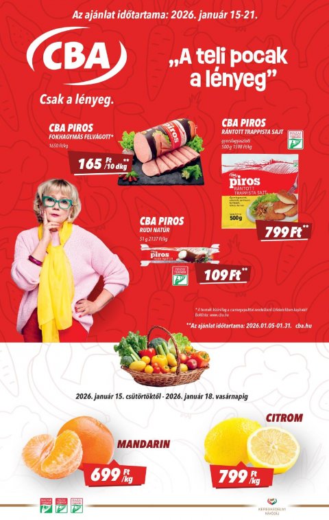 CBA akciós újság od 15. 1. 2026 do 21. 1. 2026