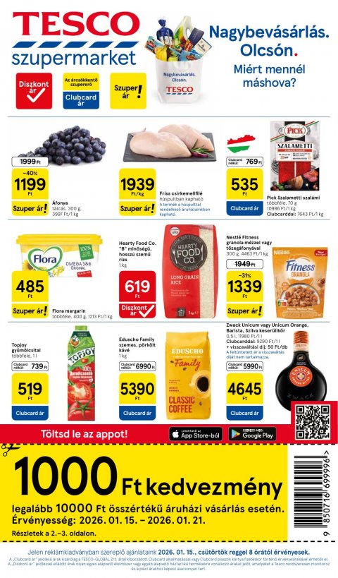 TESCO Szupermarket akciós újság od 15. 1. 2026 do 21. 1. 2026
