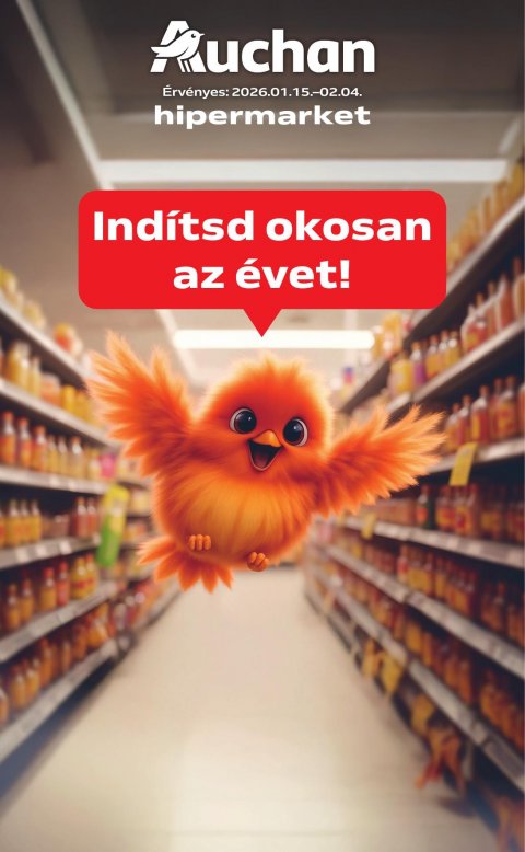 AUCHAN Hipermarket Évindító akciós újság od 15. 1. 2026 do 4. 2. 2026
