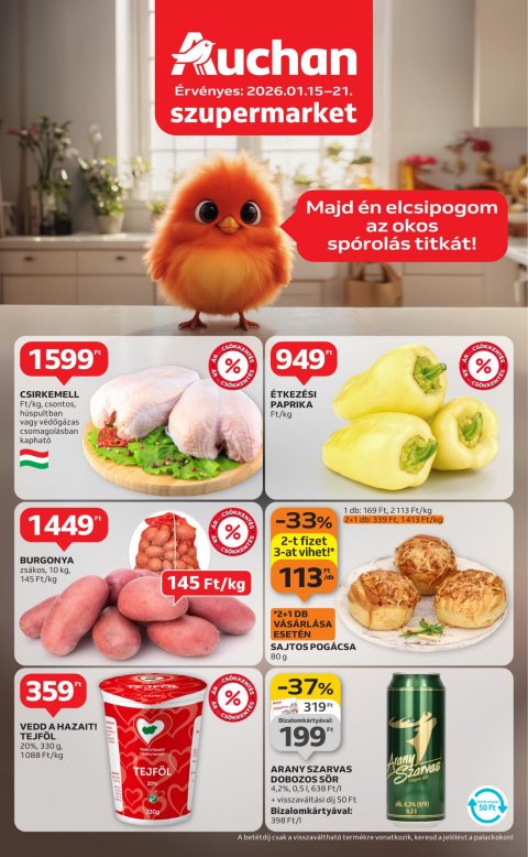 AUCHAN Szupermarket akciós újság od 15. 1. 2026 do 21. 1. 2026