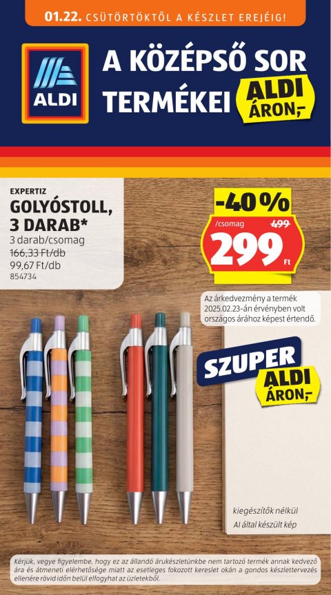 ALDI Középső sor akciós újság od 22. 1. 2026 do 22. 1. 2026