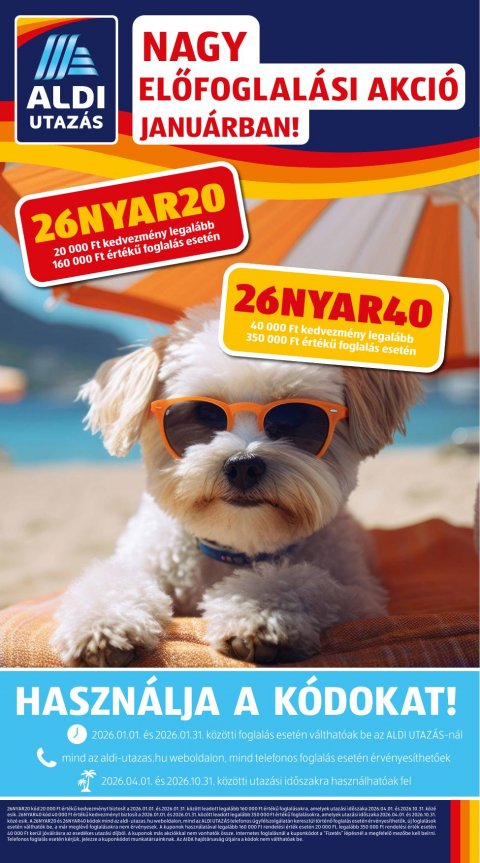 ALDI Utazás akciós újság od 22. 1. 2026 do 22. 1. 2026