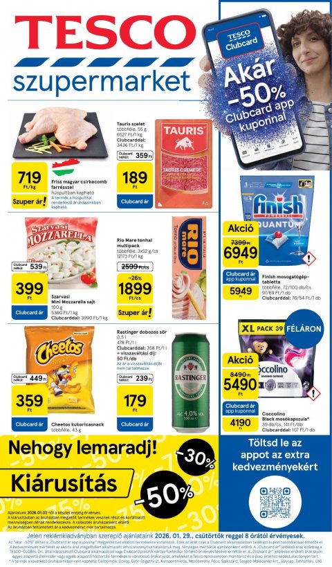 TESCO Szupermarket akciós újság od 29. 1. 2026 do 4. 2. 2026