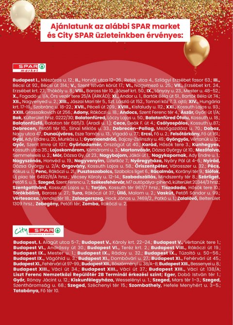 SPAR Market és City Spar akciós újság