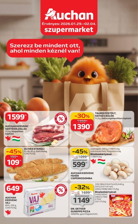 AUCHAN Szupermarket akciós újság od 29. 1. 2026 do 4. 2. 2026
