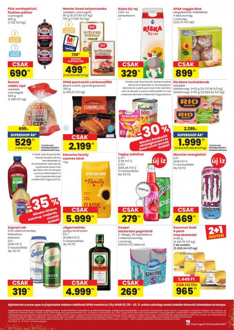 SPAR Market és City Spar akciós újság
