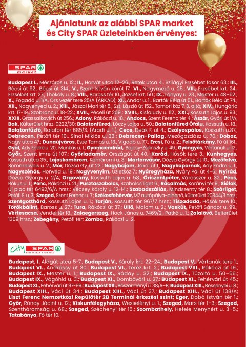 SPAR Market és City Spar akciós újság