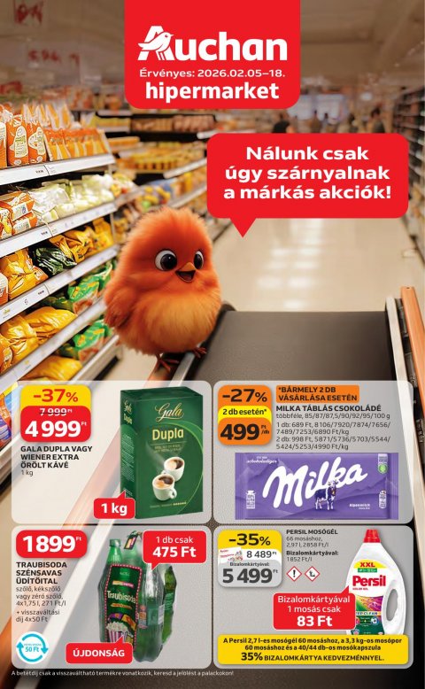 AUCHAN Hipermarket Kedvenc Márkáink akciós újság od 5. 2. 2026 do 18. 2. 2026