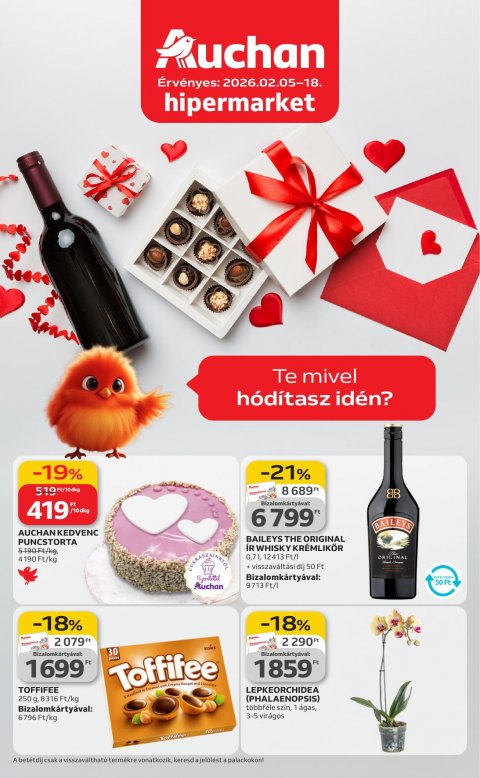 AUCHAN Hipermarket Valentin nap akciós újság od 5. 2. 2026 do 18. 2. 2026
