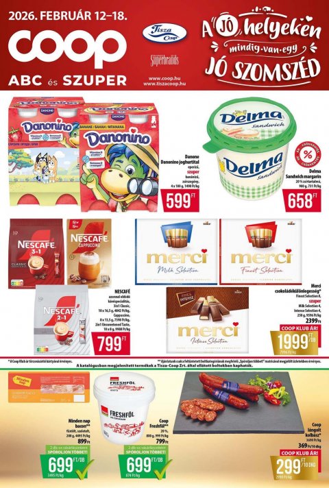 COOP Tisza akciós újság od 12. 2. 2026 do 18. 2. 2026