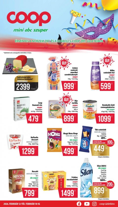 COOP Nyírzem akciós újság od 12. 2. 2026 do 18. 2. 2026