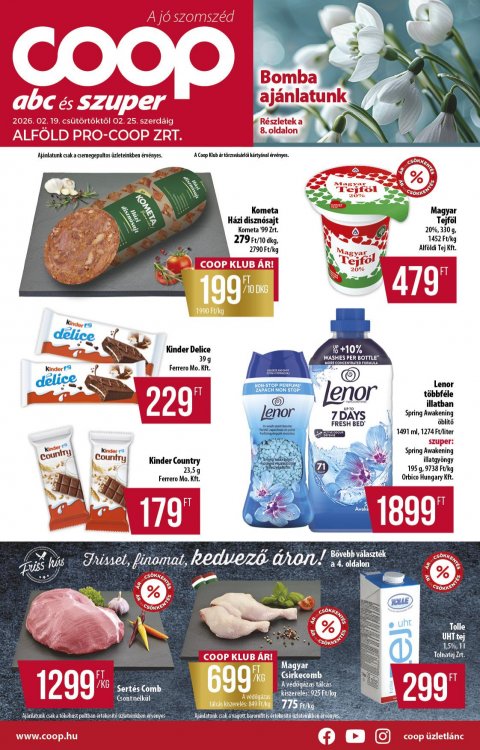 COOP Alföld akciós újság od 19. 2. 2026 do 25. 2. 2026