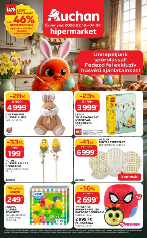 AUCHAN Hipermarket Húsvéti akciós újság od 19. 2. 2026 do 4. 4. 2026
