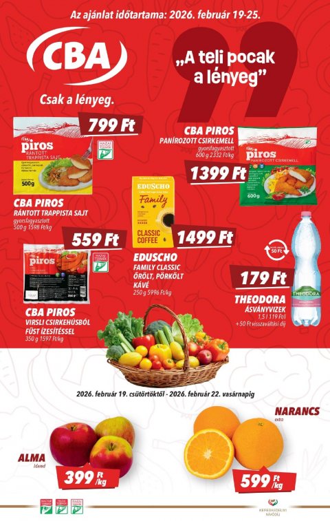 CBA akciós újság od 19. 2. 2026 do 25. 2. 2026
