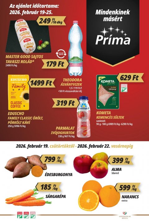 CBA Príma akciós újság od 19. 2. 2026 do 25. 2. 2026
