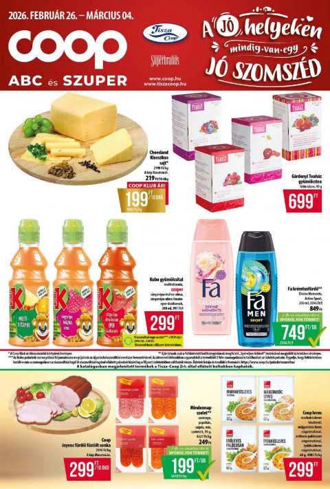 COOP Tisza akciós újság od 26. 2. 2026 do 4. 3. 2026