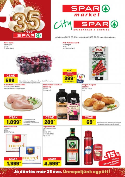 SPAR Market és City Spar akciós újság od 5. 3. 2026 do 11. 3. 2026
