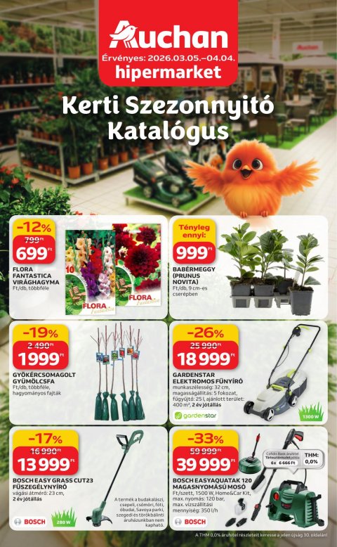 AUCHAN Hipermarket Ki a szabadba akciós újság od 5. 3. 2026 do 4. 4. 2026