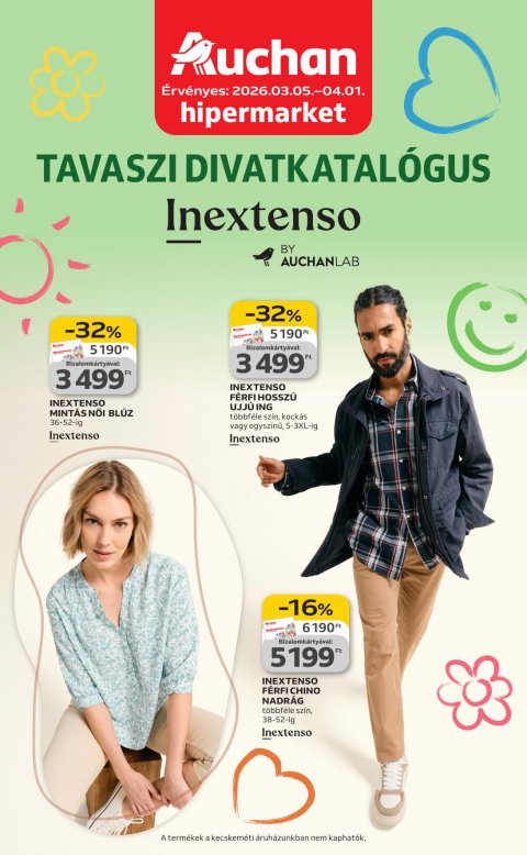 AUCHAN Hipermarket Tavaszi textil akciós újság od 5. 3. 2026 do 1. 4. 2026