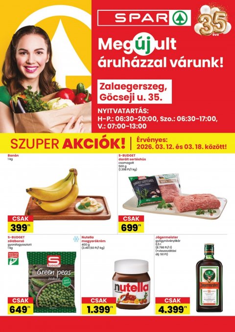 SPAR Zalaegerszeg megújulás akciós újság od 12. 3. 2026 do 18. 3. 2026