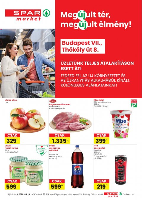 SPAR Market Bp. Thököly út megújulás akciós újság od 19. 3. 2026 do 25. 3. 2026