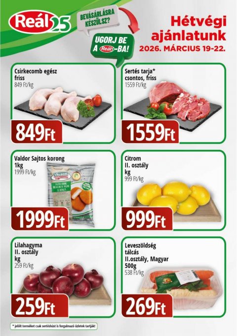 REAL Bevásárló hétvége akciós újság od 19. 3. 2026 do 22. 3. 2026