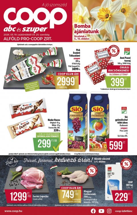 COOP Alföld akciós újság od 19. 3. 2026 do 25. 3. 2026