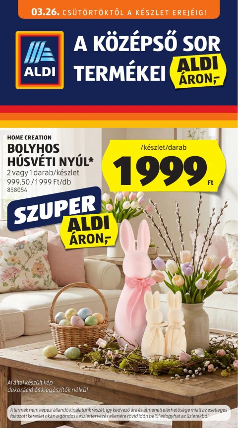 ALDI Középső sor akciós újság od 26. 3. 2026 do 26. 3. 2026