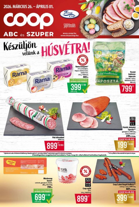 COOP Tisza akciós újság od 26. 3. 2026 do 1. 4. 2026