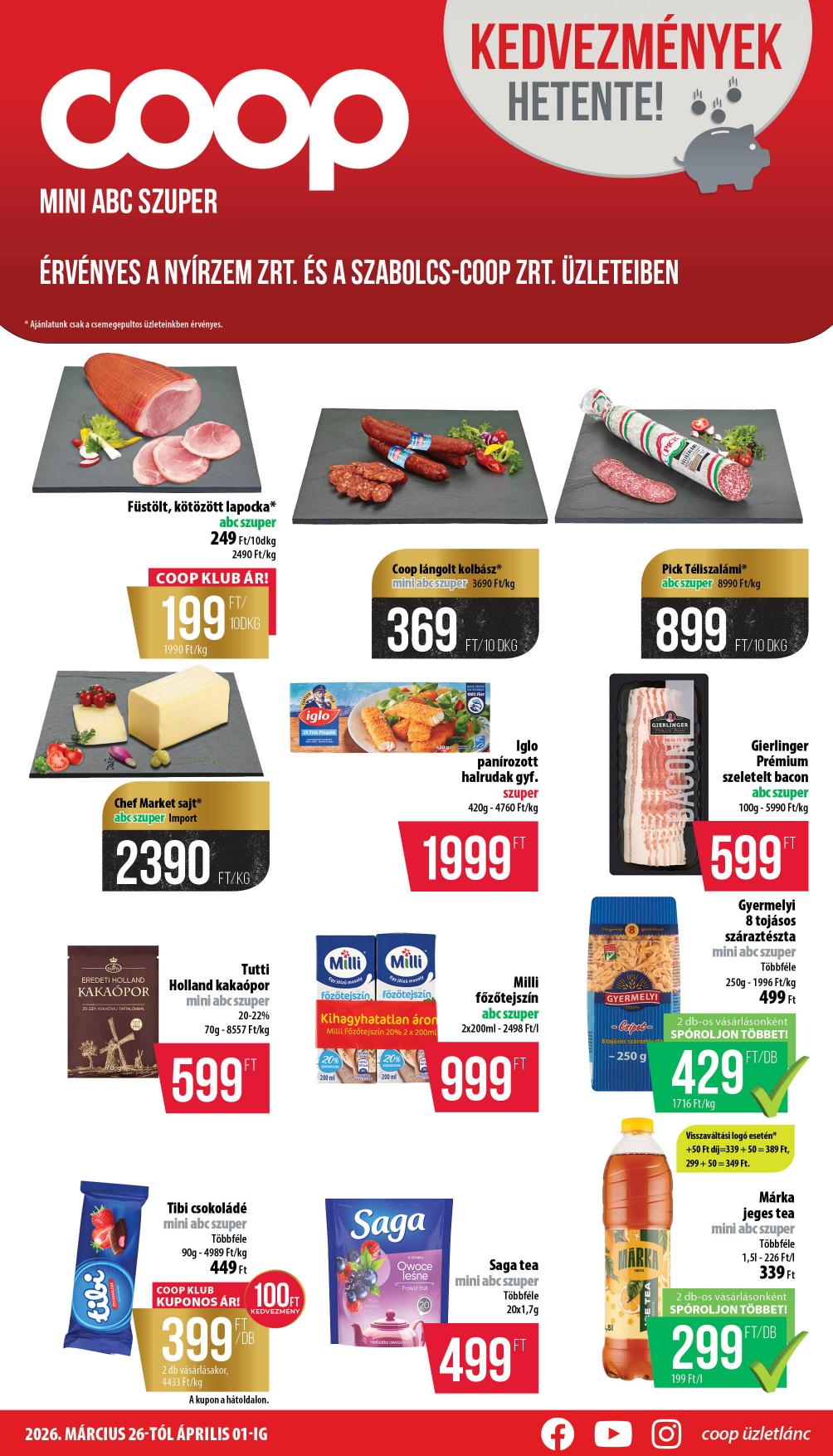 COOP Nyírzem akciós újság od 26. 3. 2026 do 1. 4. 2026