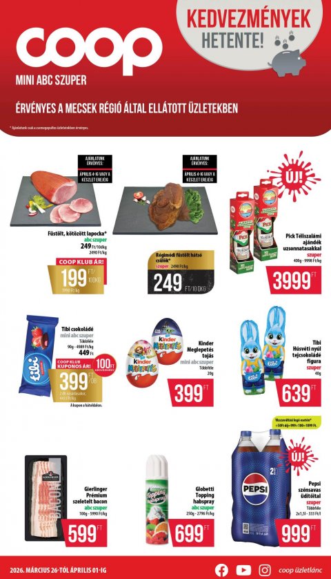 COOP Mecsek akciós újság od 26. 3. 2026 do 1. 4. 2026