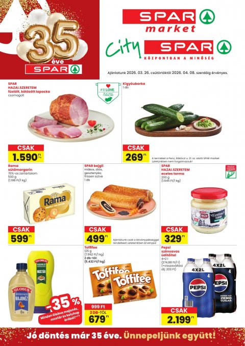 SPAR Market és City Spar akciós újság od 26. 3. 2026 do 8. 4. 2026
