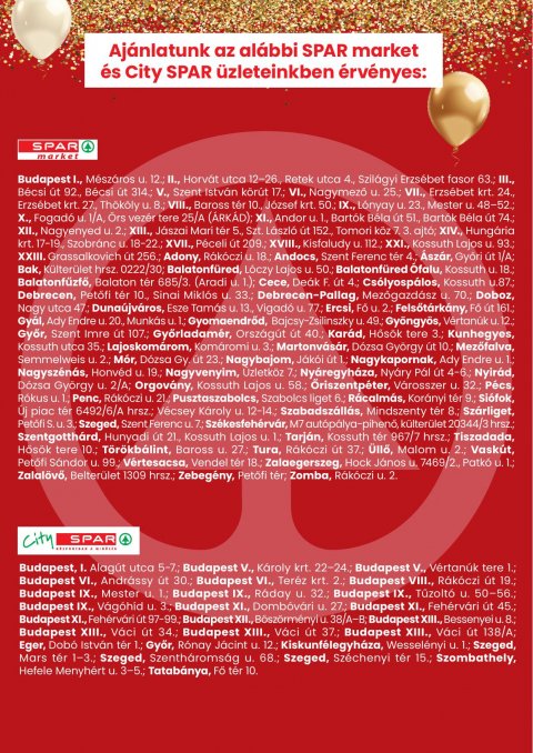 SPAR Market és City Spar akciós újság