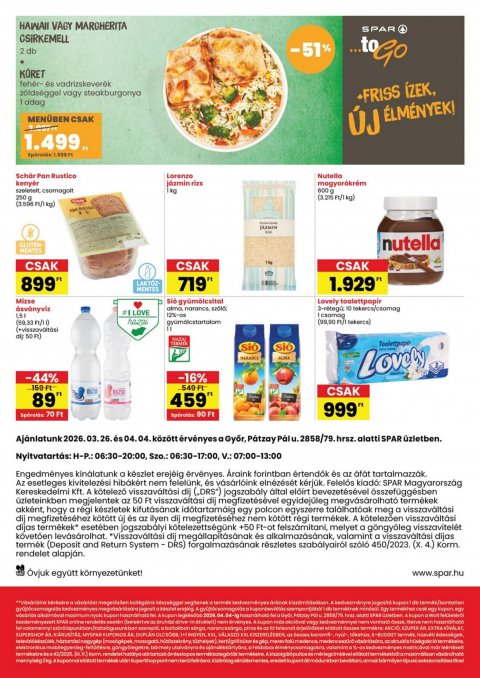 SPAR Győr megújulás akciós újság