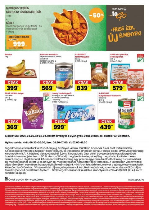 SPAR Gyöngyös megújulás akciós újság