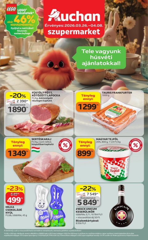 AUCHAN Szupermarket akciós újság od 26. 3. 2026 do 8. 4. 2026