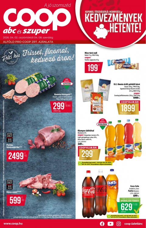 COOP Alföld akciós újság od 2. 4. 2026 do 8. 4. 2026