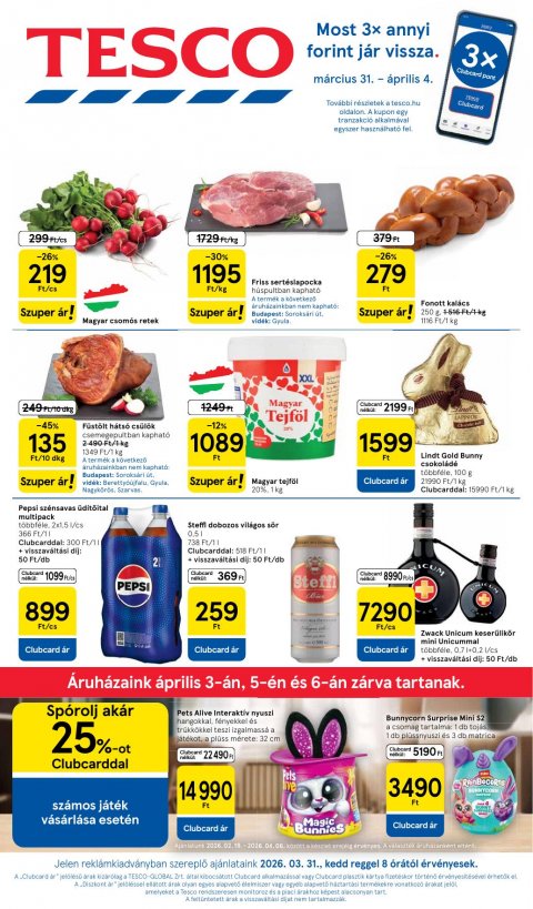 TESCO Hipermarket akciós újság od 31. 3. 2026 do 8. 4. 2026