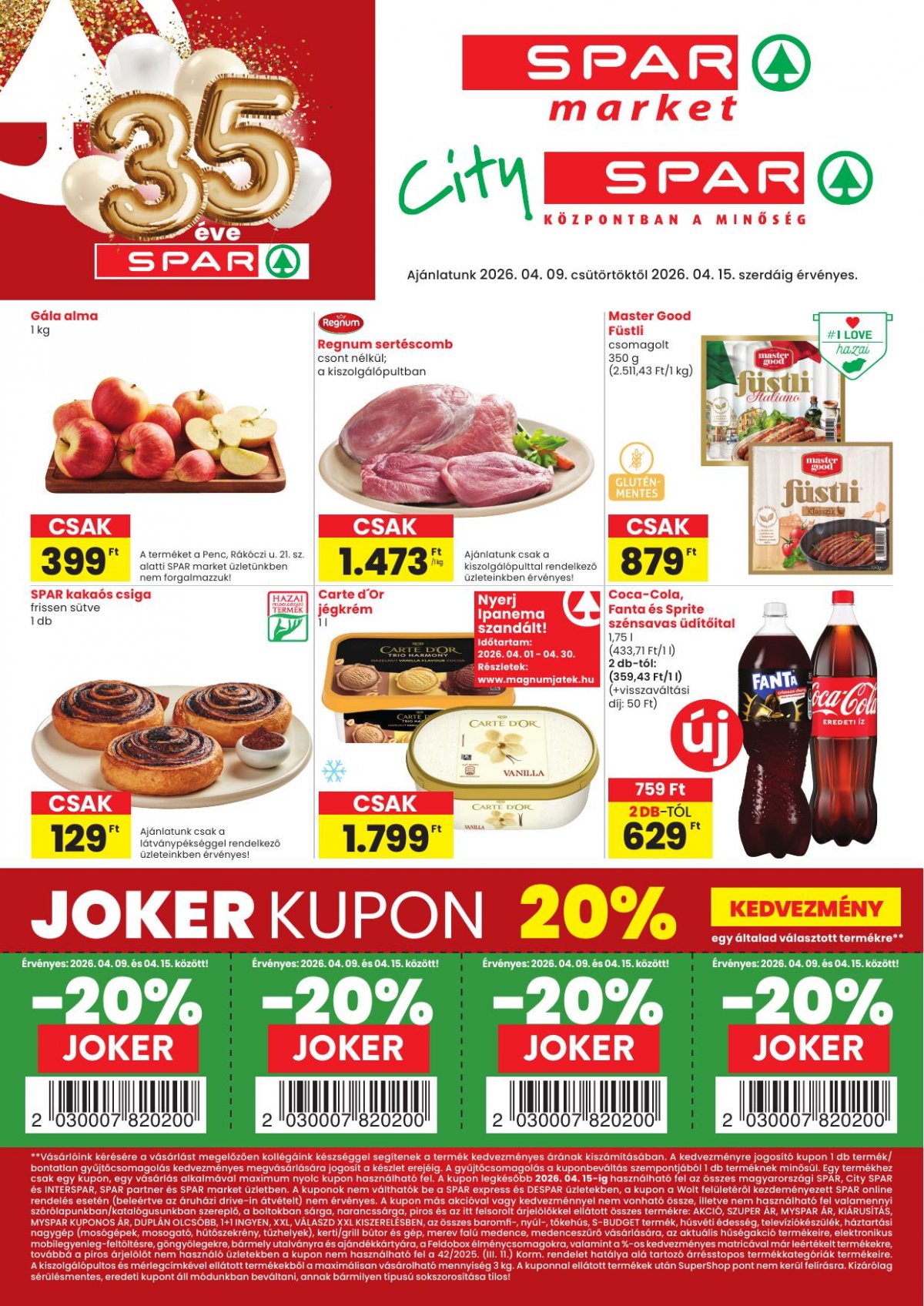 SPAR Market és City Spar akciós újság od 9. 4. 2026 do 15. 4. 2026