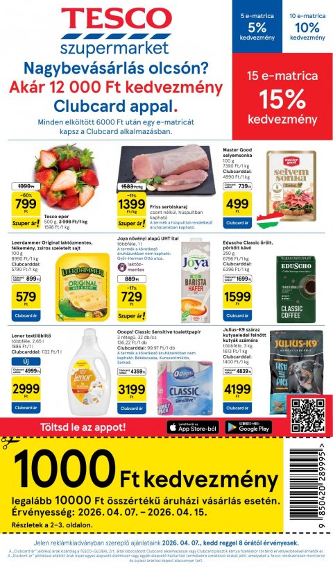 TESCO Szupermarket akciós újság od 7. 4. 2026 do 15. 4. 2026