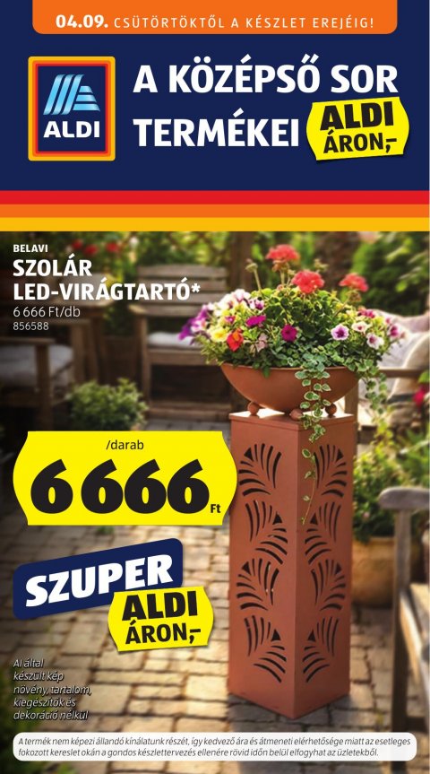 ALDI Középső sor akciós újság od 9. 4. 2026 do 9. 4. 2026