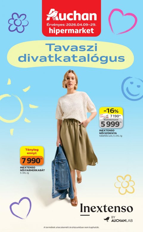AUCHAN Hipermarket Tavaszi textil akciós újság od 9. 4. 2026 do 29. 4. 2026