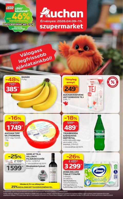 AUCHAN Szupermarket akciós újság od 9. 4. 2026 do 15. 4. 2026