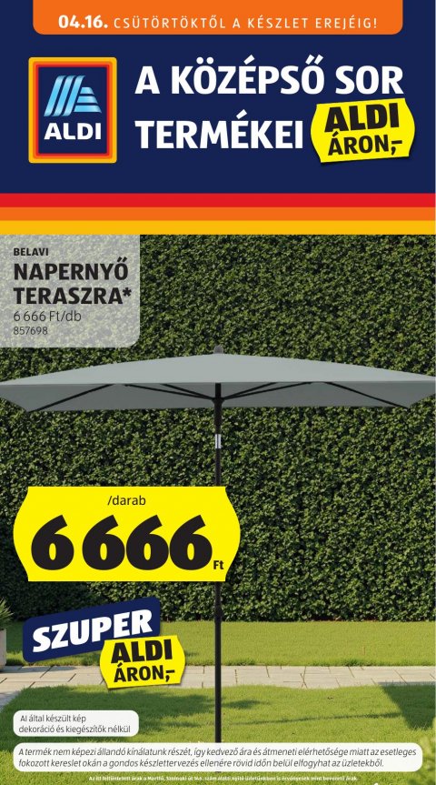ALDI Középső sor akciós újság od 16. 4. 2026 do 16. 4. 2026