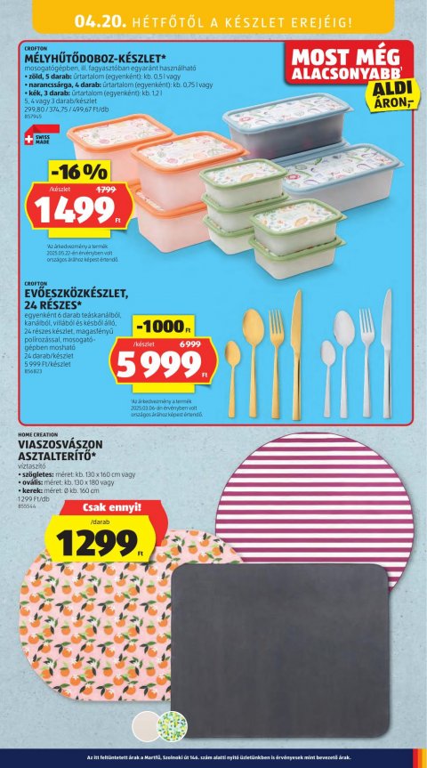 ALDI Középső sor akciós újság